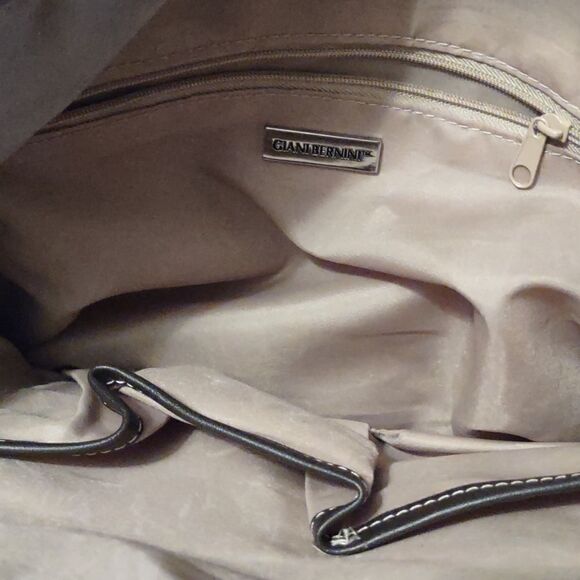 Giani Bernini Classic Brown Signature Shoulder Bag Zip Pockets Zip 10x12 - Picture 7 of 10